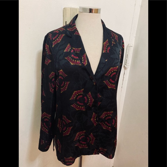 ALC printed silk blazer/blouse